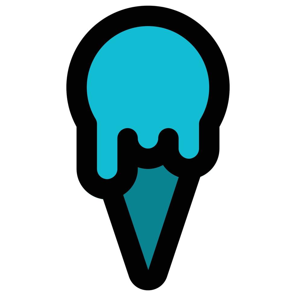 icono de cono de helado, tema de verano vector
