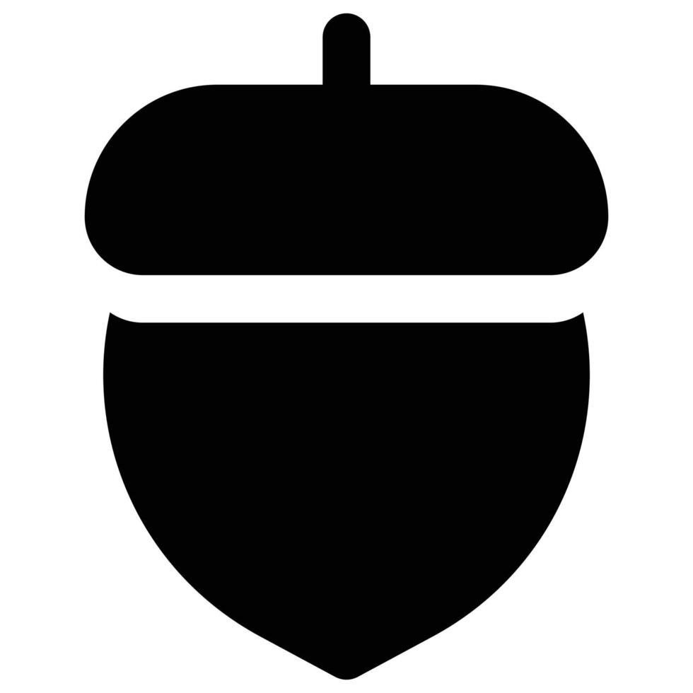 Acorn Nut Icon, Summer Theme vector