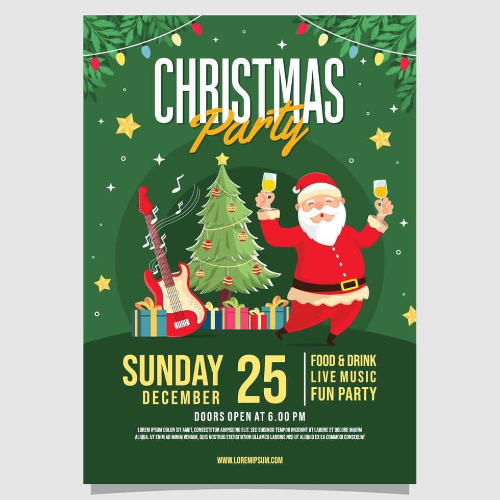 Christmas Party Poster Template vector