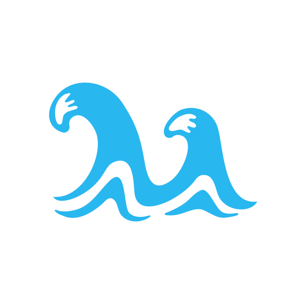 blue water wave line icon in the sea png