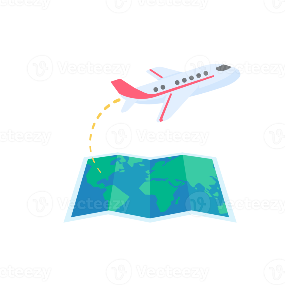passenger plane flying on the world map vacation travel ideas png