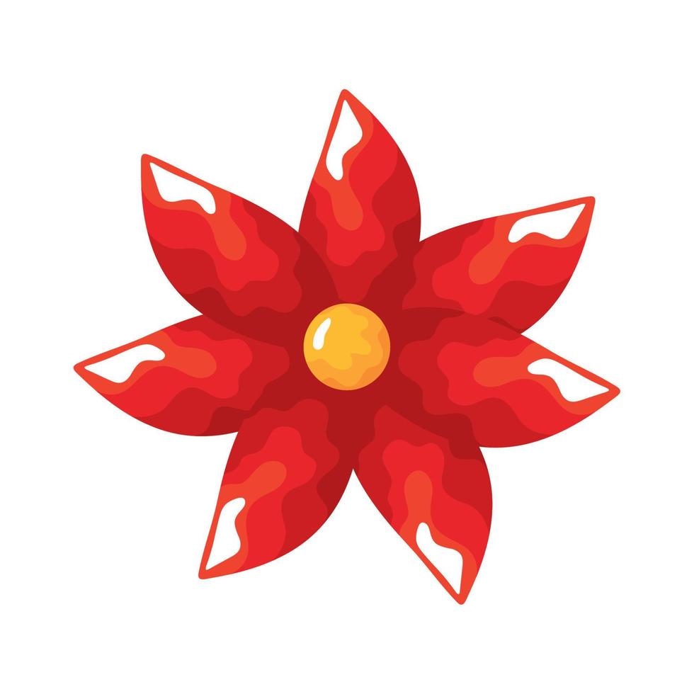 merry christmas red flower vector