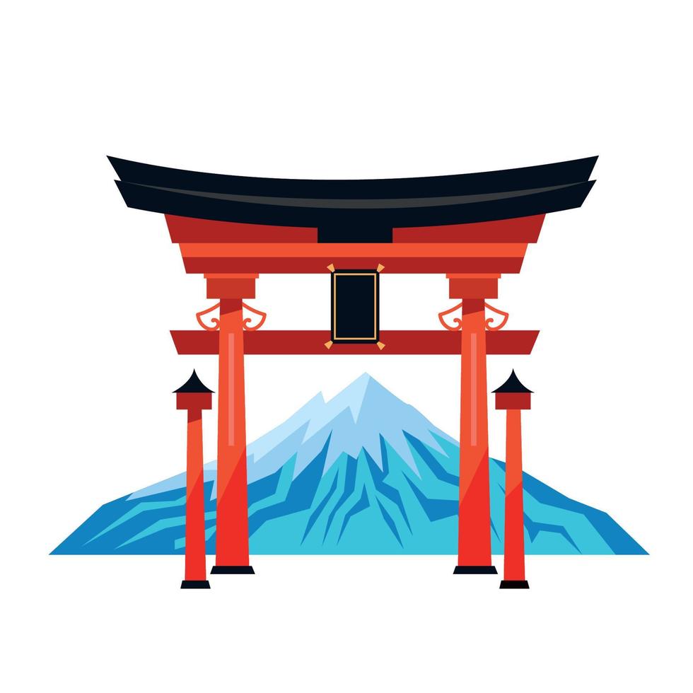 Torii gate famous landmark vector