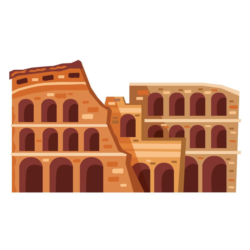 roman coliseum famous landmark vector