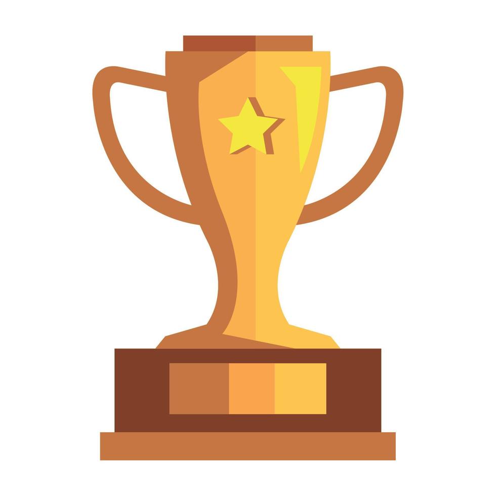 golden trophy cup award vector