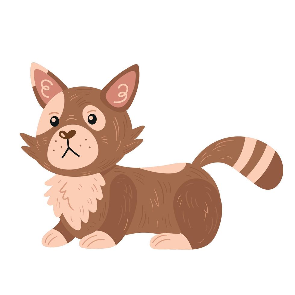 cute little brown cat vector