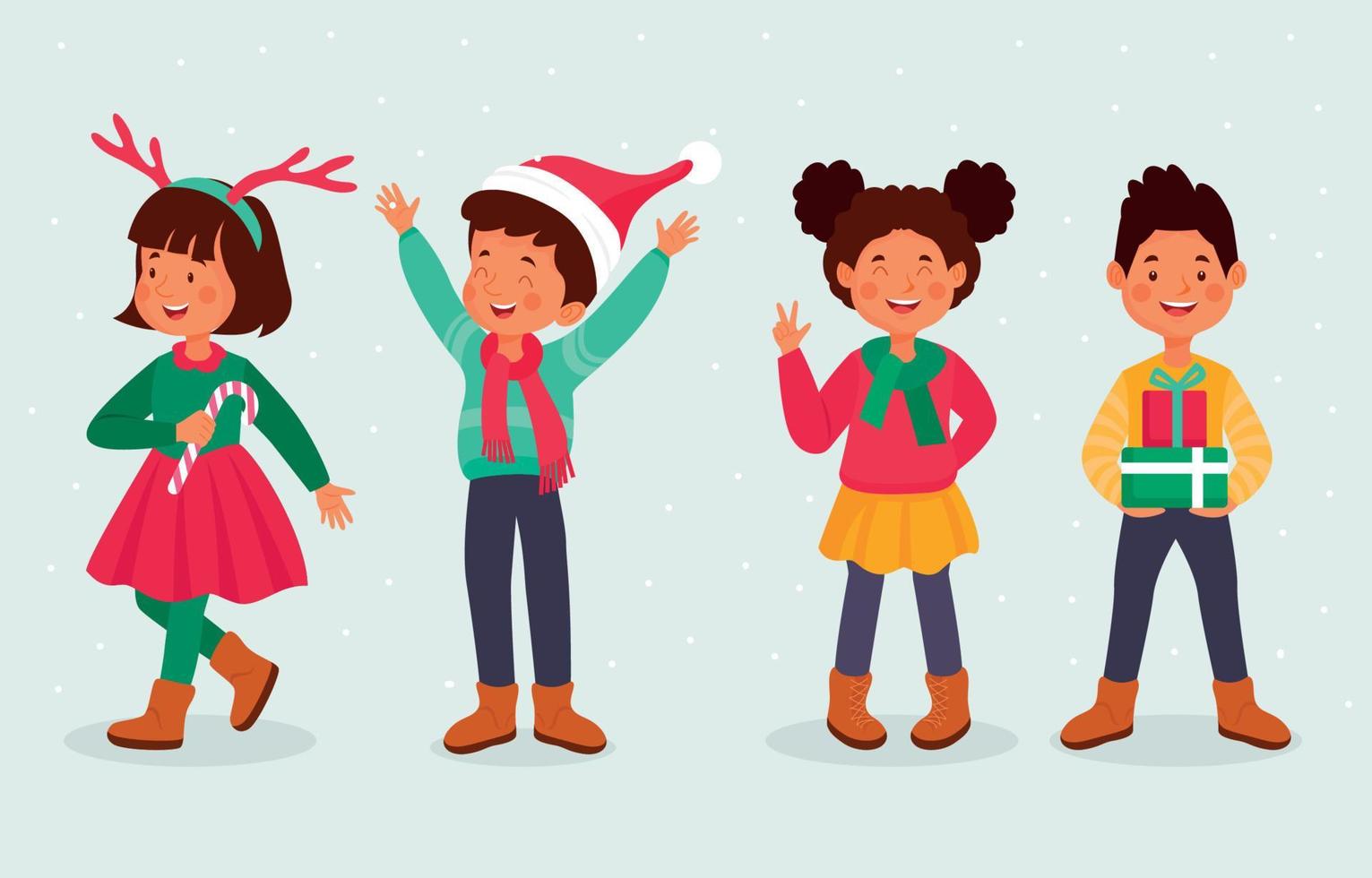 Christmas Children Characters vector