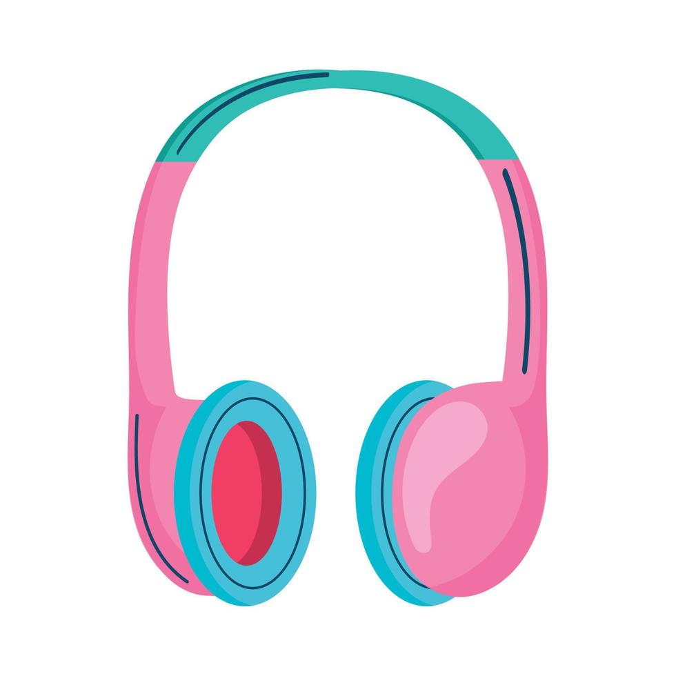 headphones nineties retro style vector