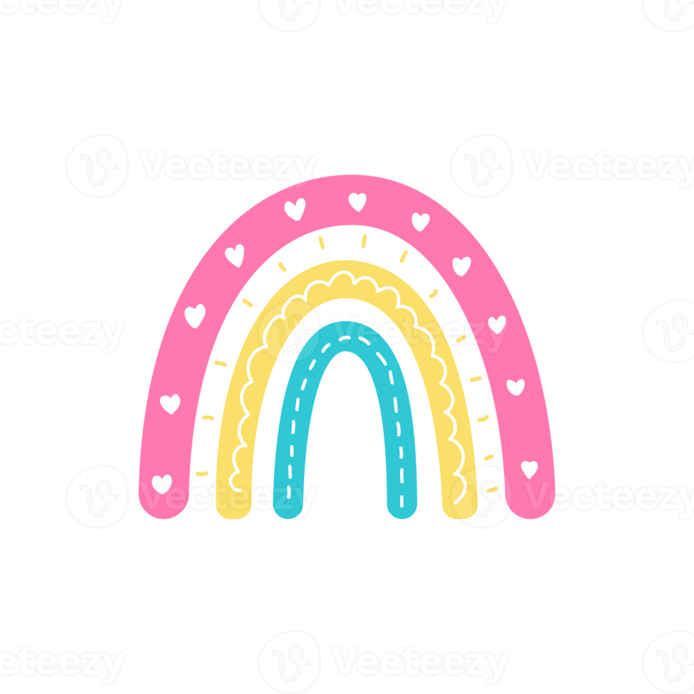 boho regnbåge. pastell hand målad regnbåge för barnkammare vägg dekoration png