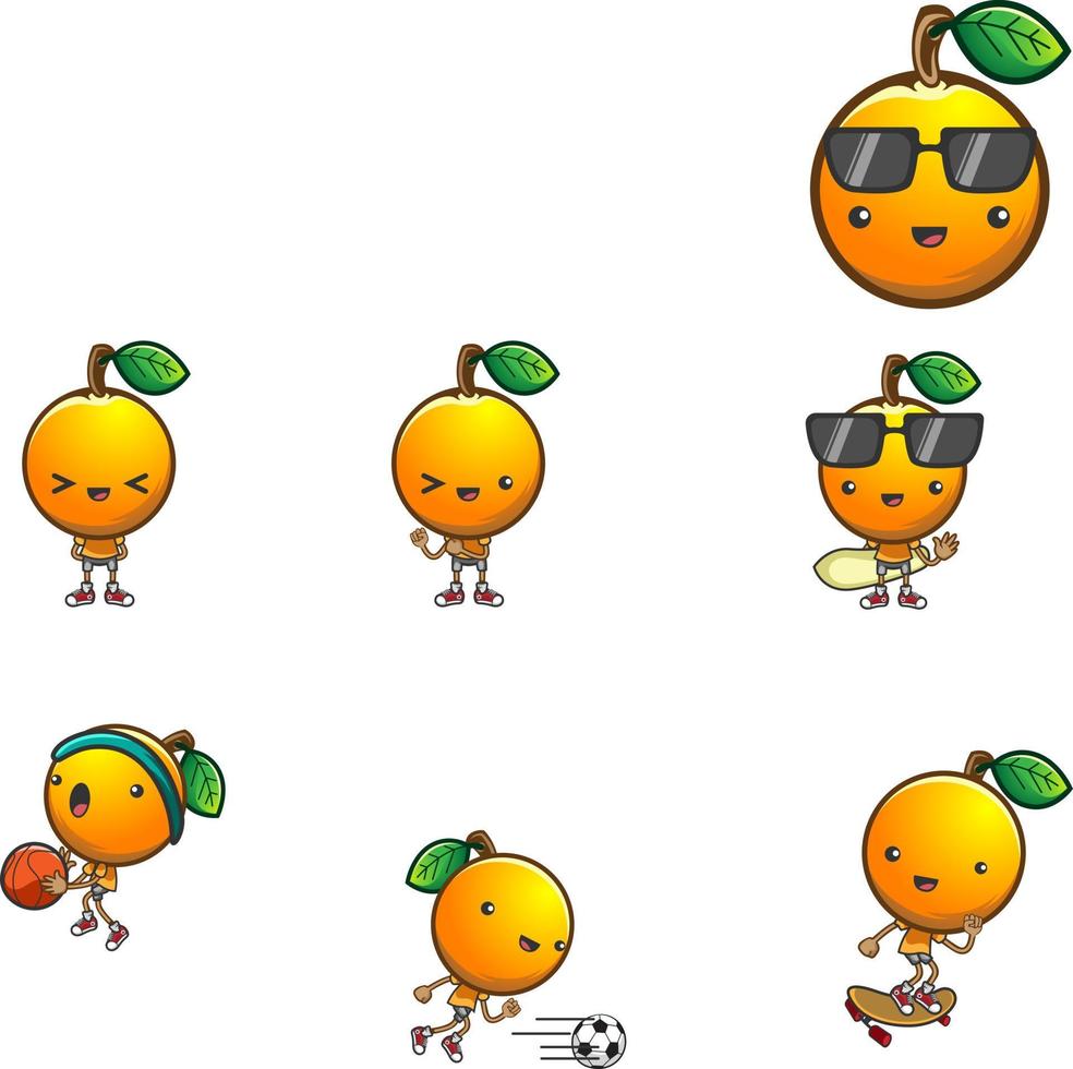 mascota naranja feliz vector