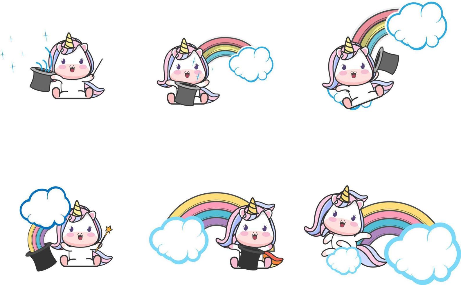 Cute unicorn mascot vector