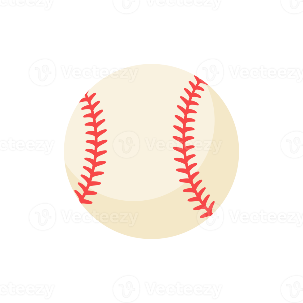 balle de baseball en cuir avec coutures piquées rouges. tournois populaires de softball. png