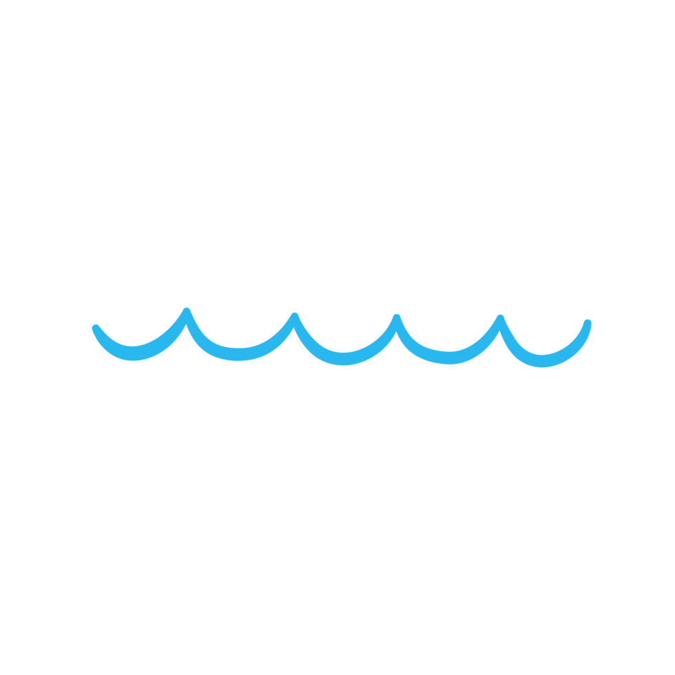 blue water wave line icon in the sea png