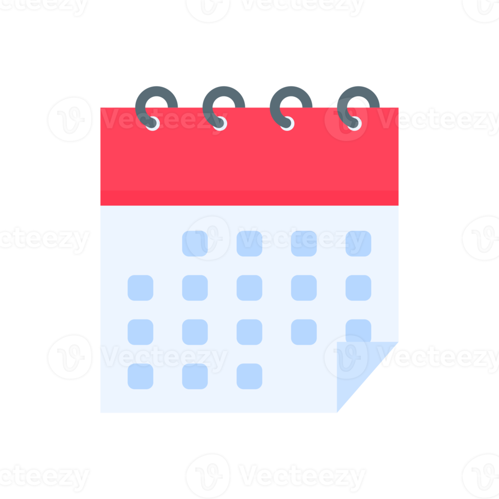 Calendar icon. A red calendar for reminders of appointments and important festivals in the year. png