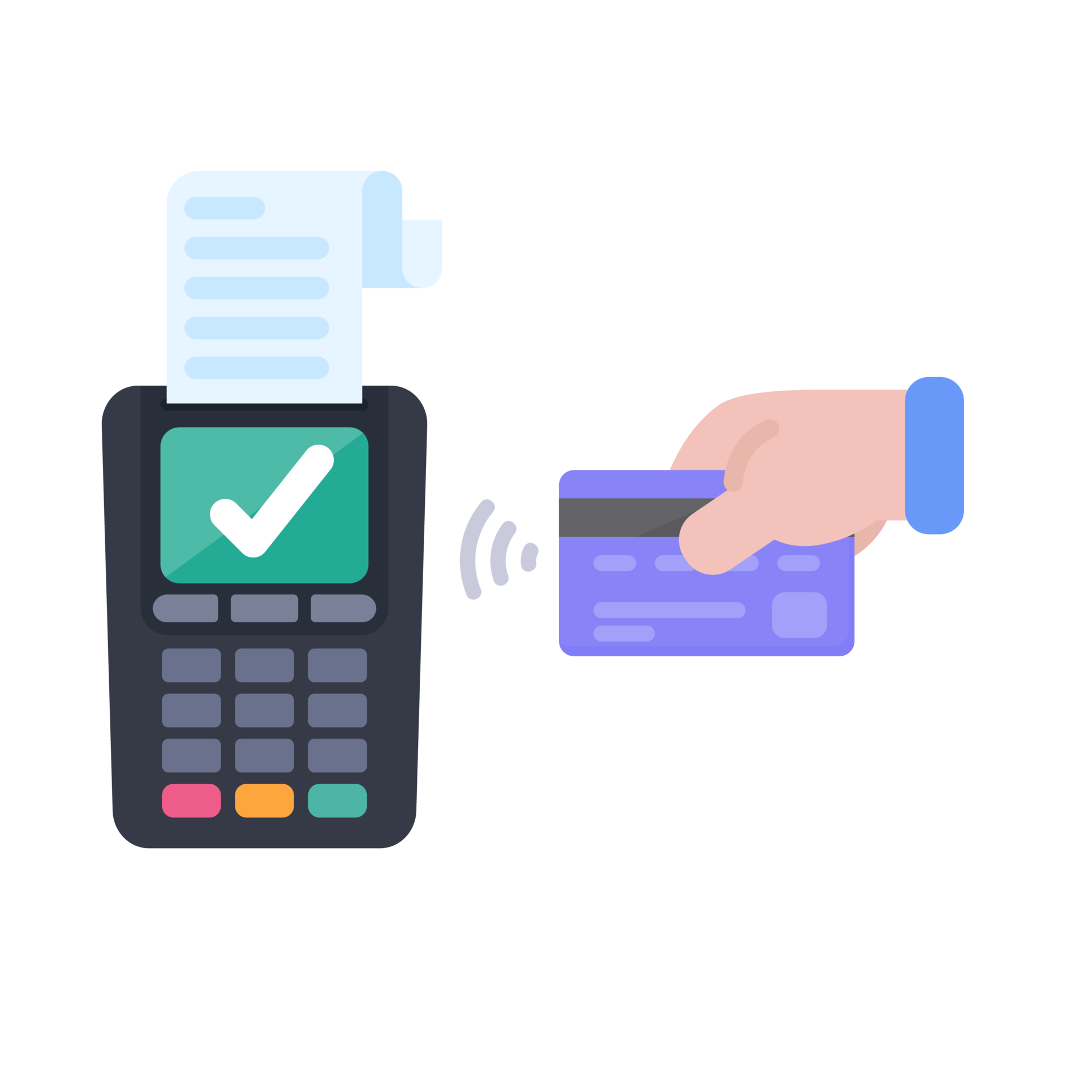 Credit card swipe machine Spending money on credit card purchases