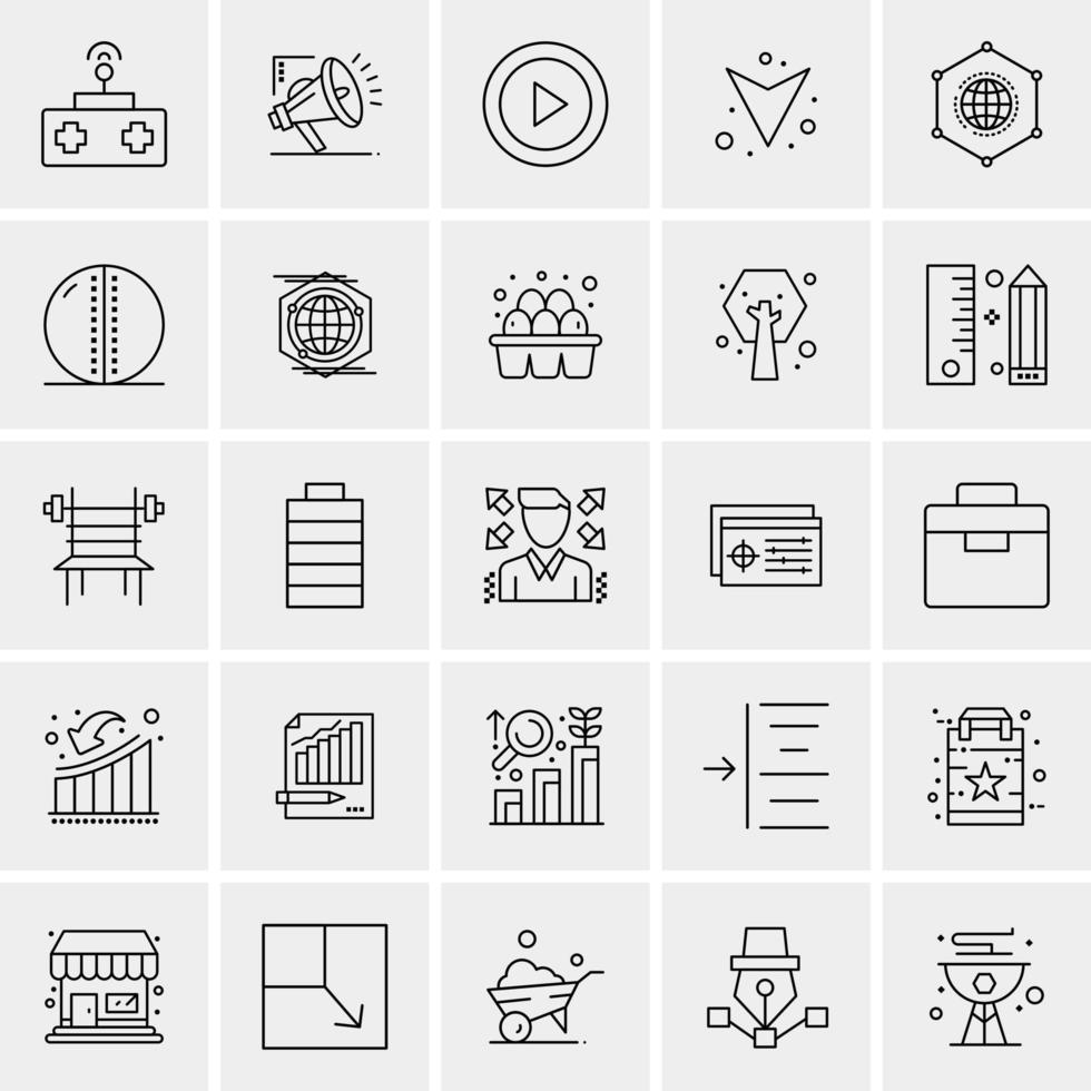 25 iconos de negocios universales vector ilustración de icono creativo para usar en proyectos relacionados con la web y dispositivos móviles