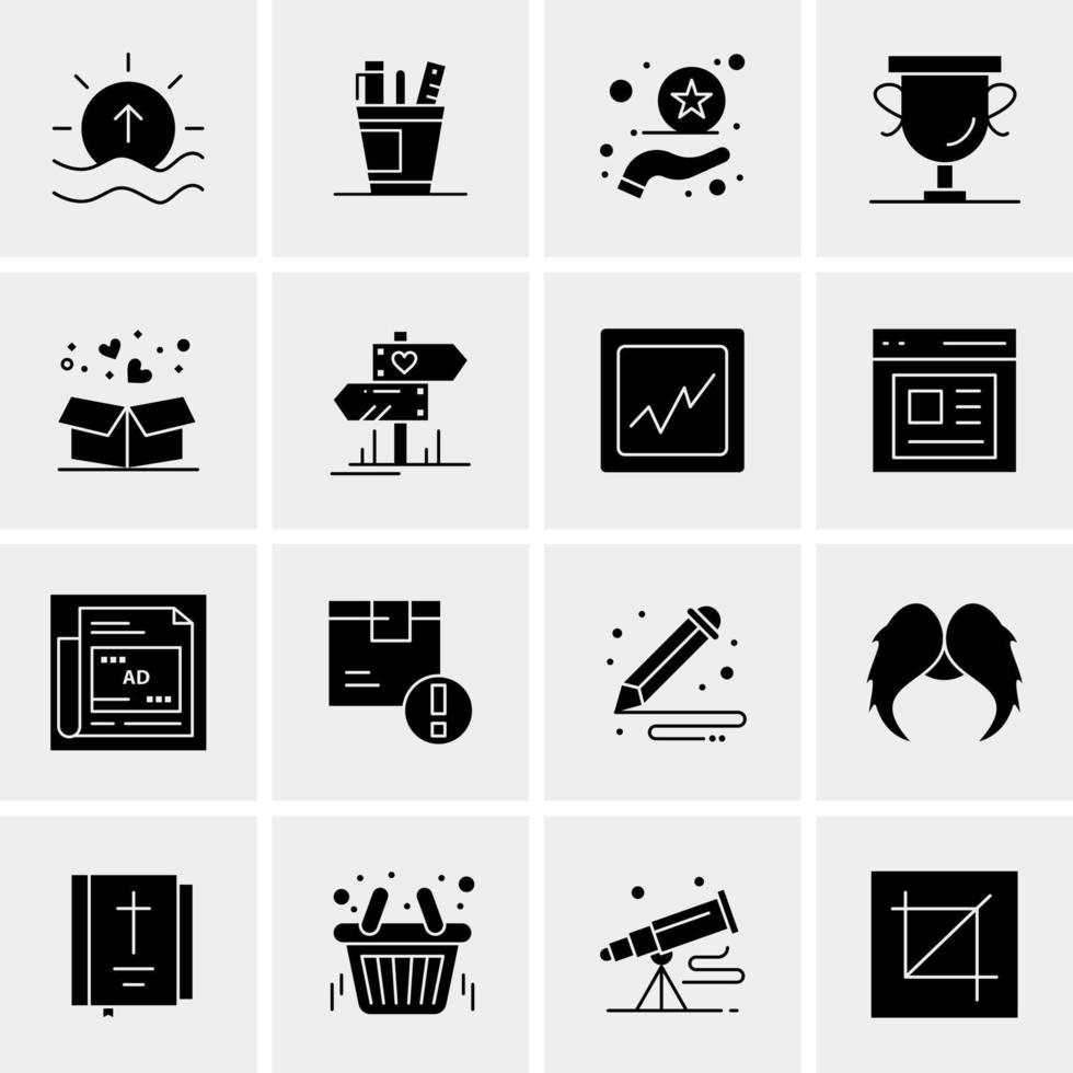 16 Universal Business Icons Vector Creative Icon Illustration to use in web and Mobile Related project