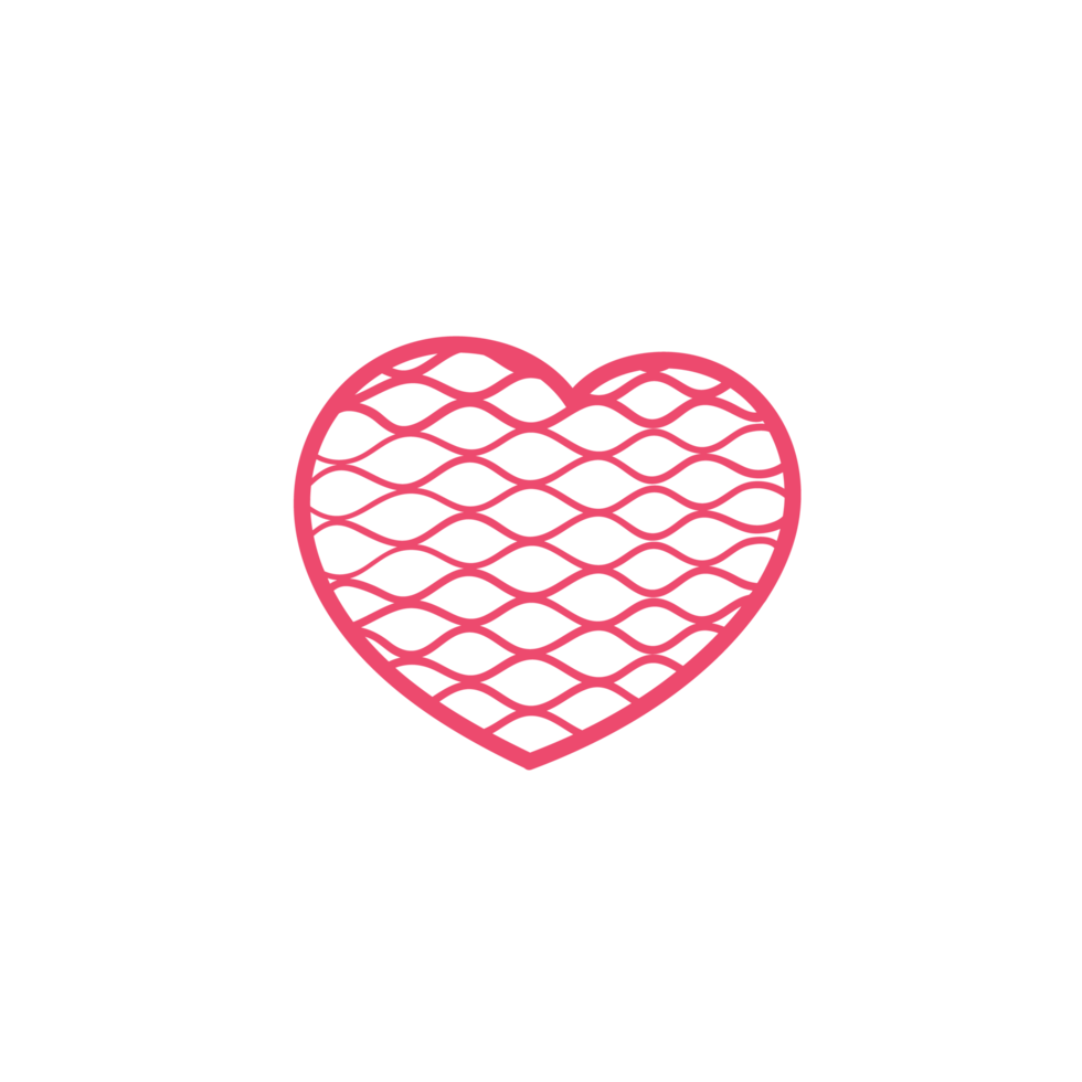 Hand drawn heart line. red heart love on valentines day png