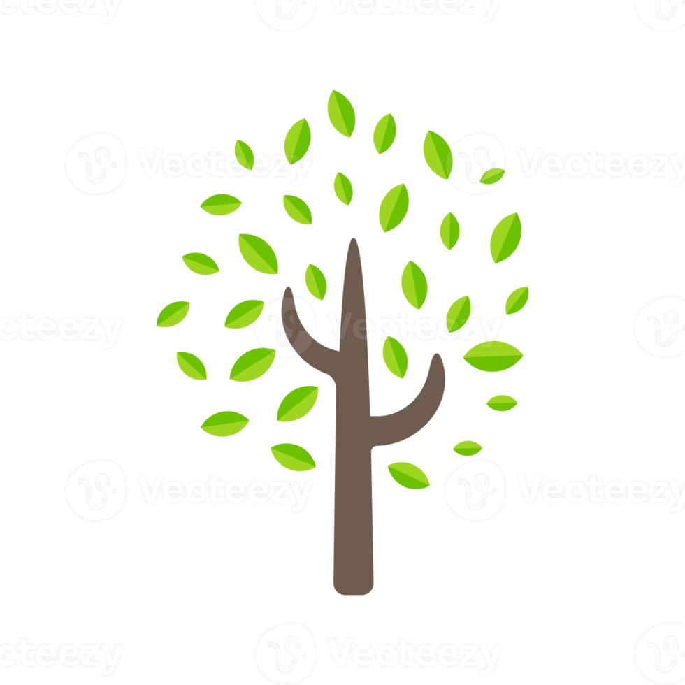 Tree icon simple flat green tree design Economical paper usage ideas To reduce cutting down trees png