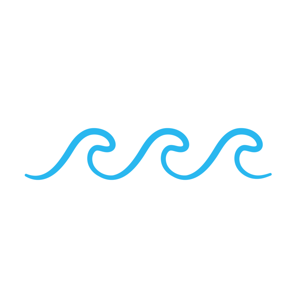 blue water wave line icon in the sea png