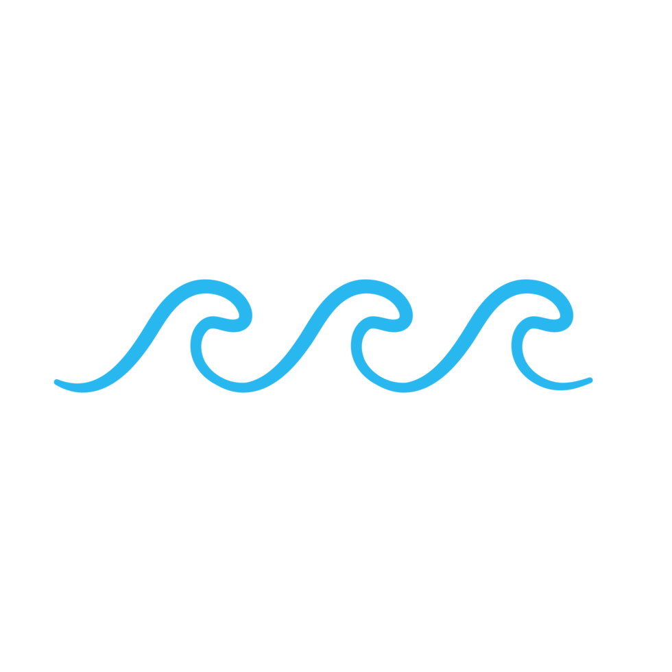 blauw watergolflijnpictogram in de zee png