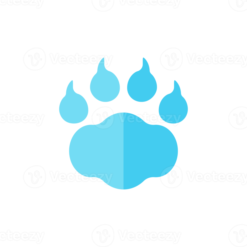 Dog and cat paws with sharp claws. cute animal footprints png
