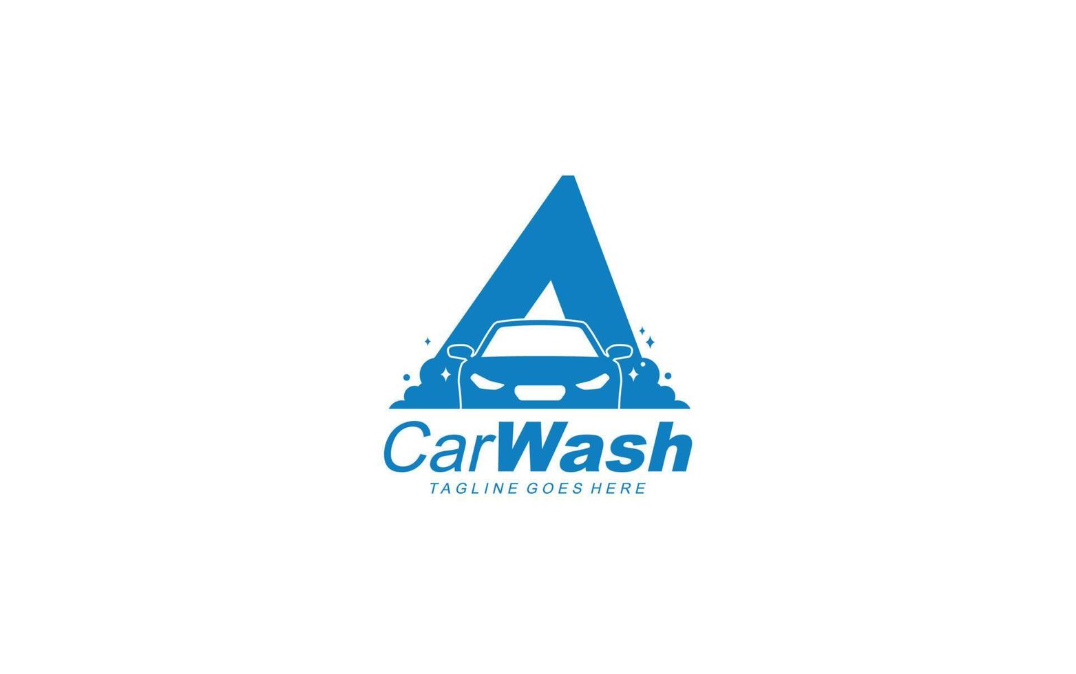 un lavado de autos con logotipo para la identidad. ilustración de vector de plantilla de coche para su marca.