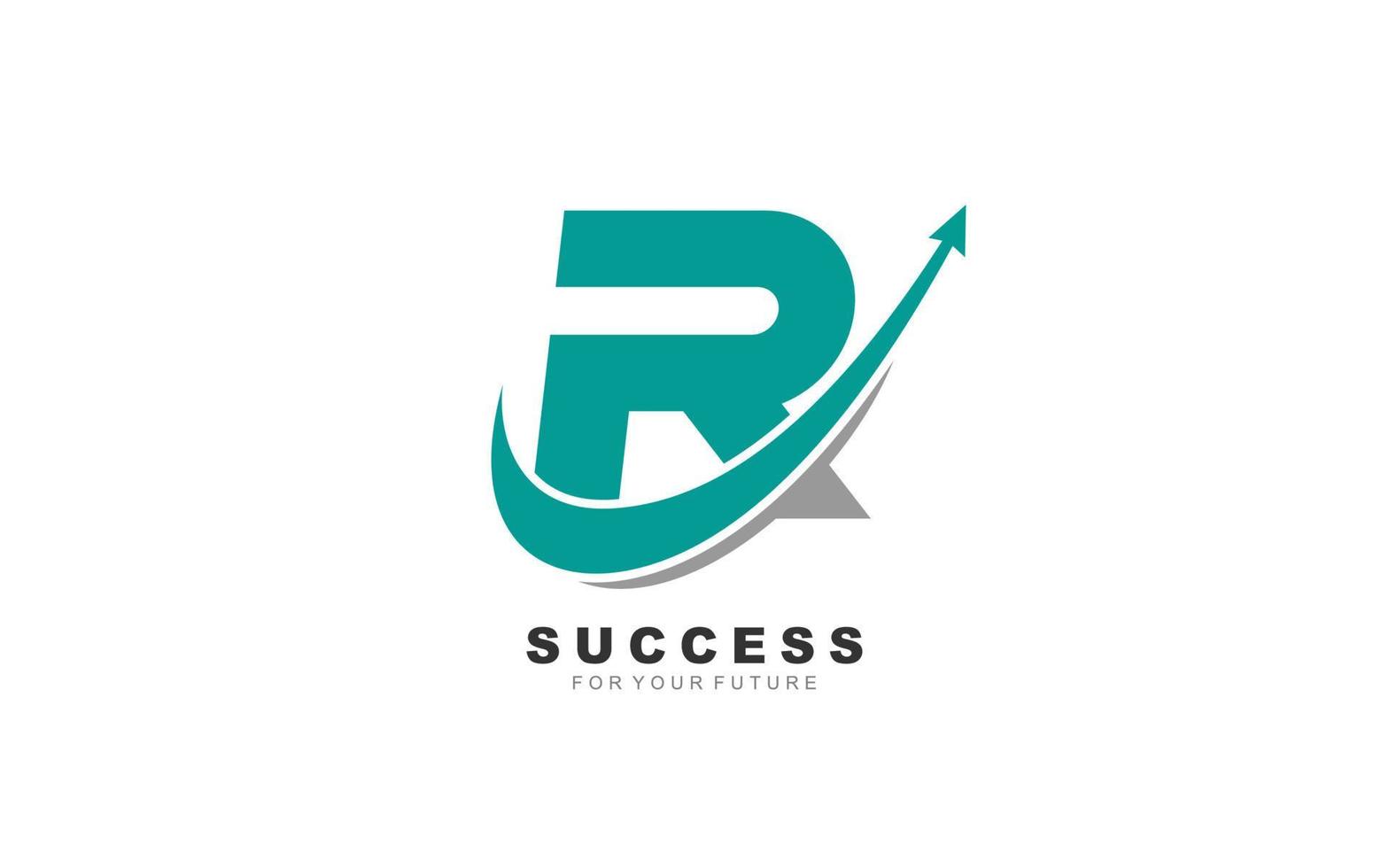r logo business para empresa de marca. ilustración de vector de plantilla de flecha para su marca.