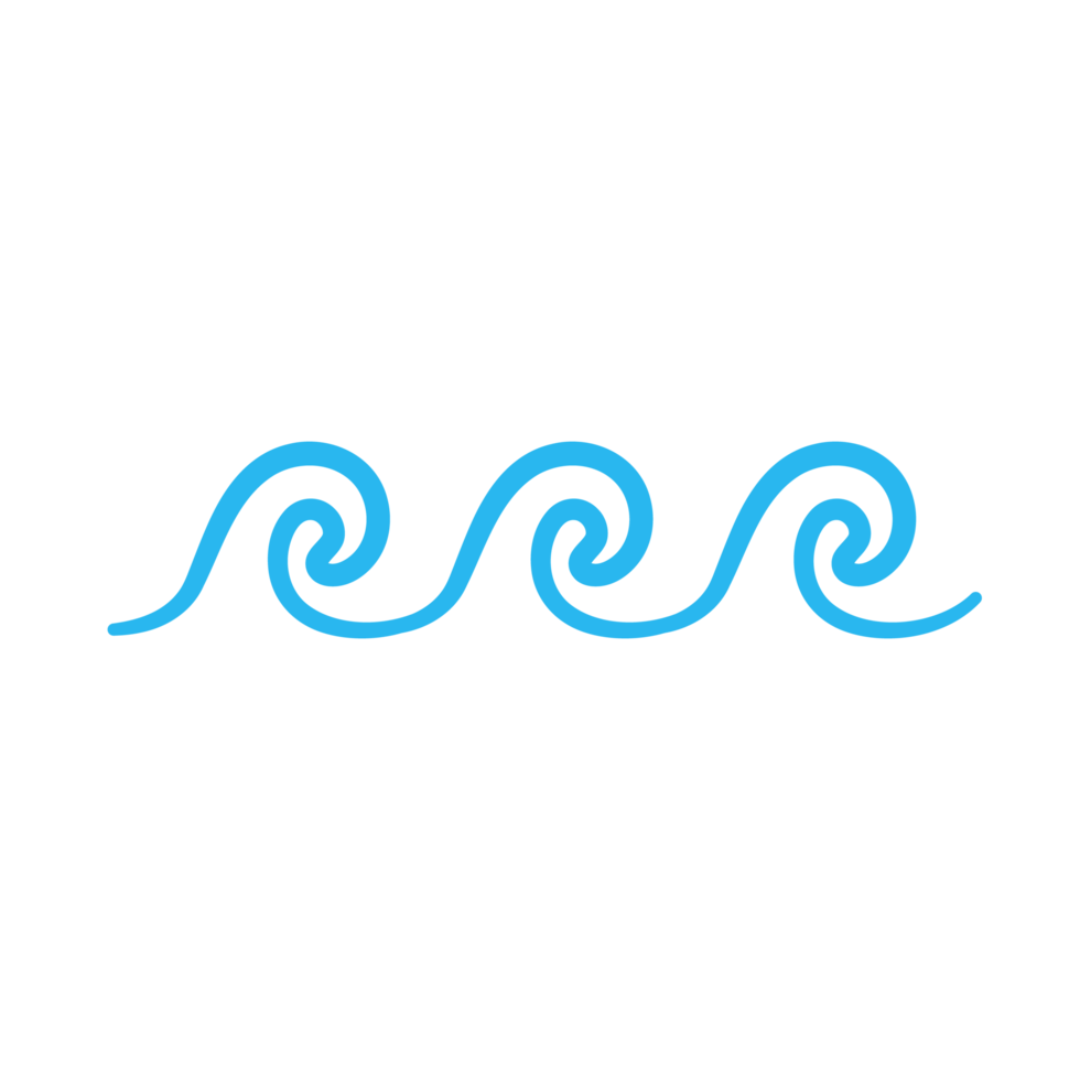 blue water wave line icon in the sea png