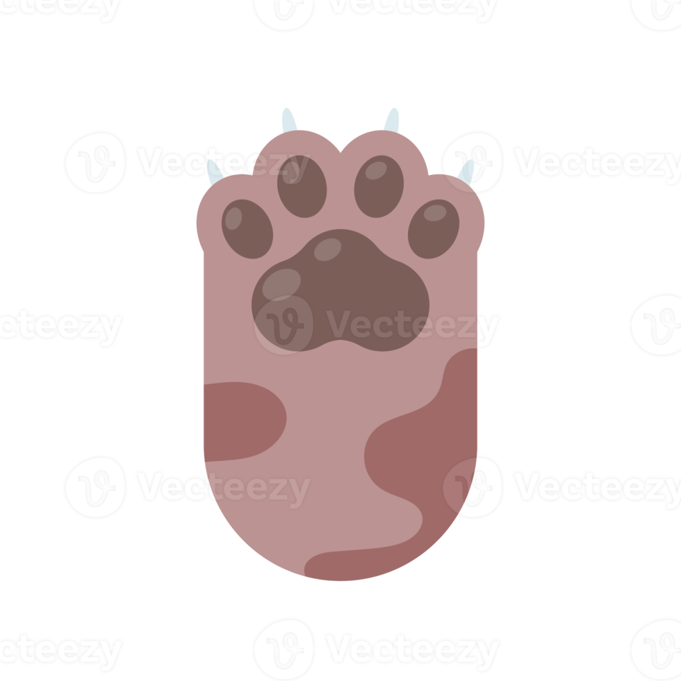 Dog and cat paws with sharp claws. cute animal footprints png