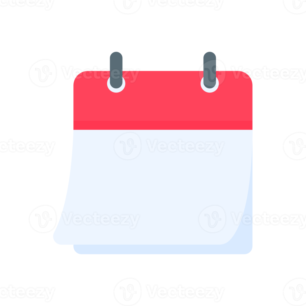 Calendar icon. A red calendar for reminders of appointments and important festivals in the year. png