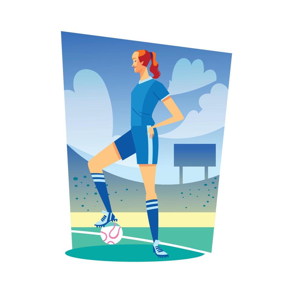 Professional Female Soccer Player vector