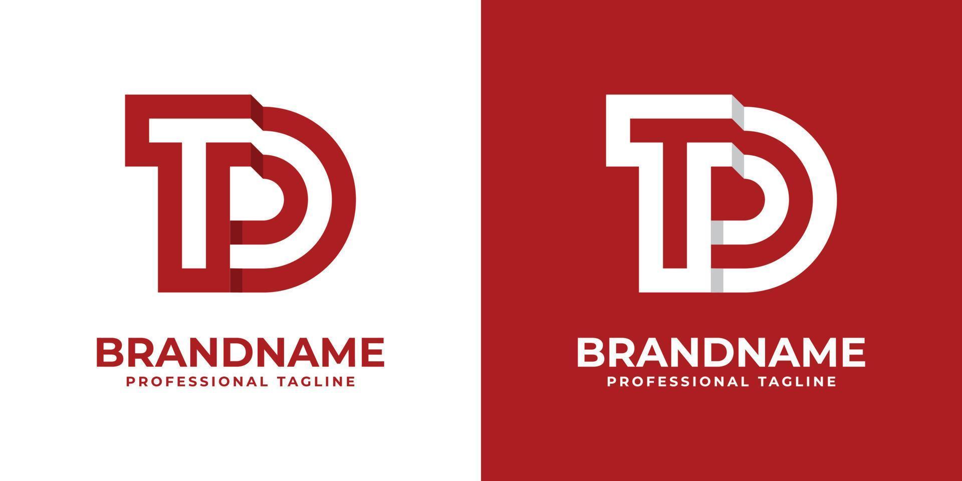 Modern Letter TD Logo, suitable for any business or identity with TD  DT initials. vector