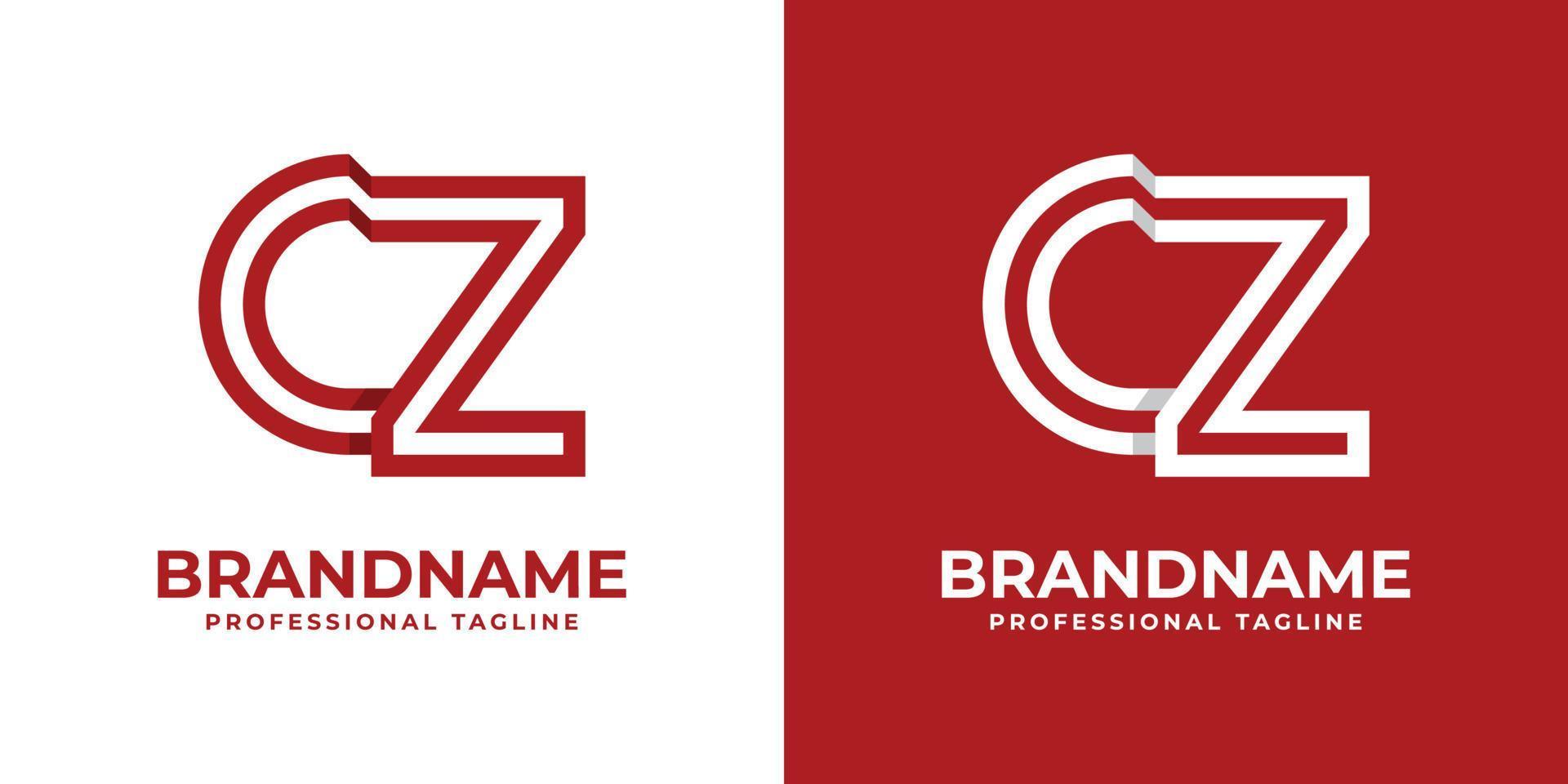 Modern Letter CZ Logo, suitable for any business or identity with CZ  ZC initials. vector