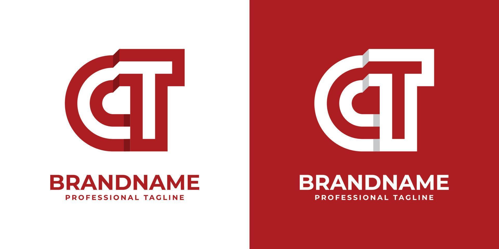 Modern Letter CT Logo, suitable for any business or identity with CT  TC initials. vector