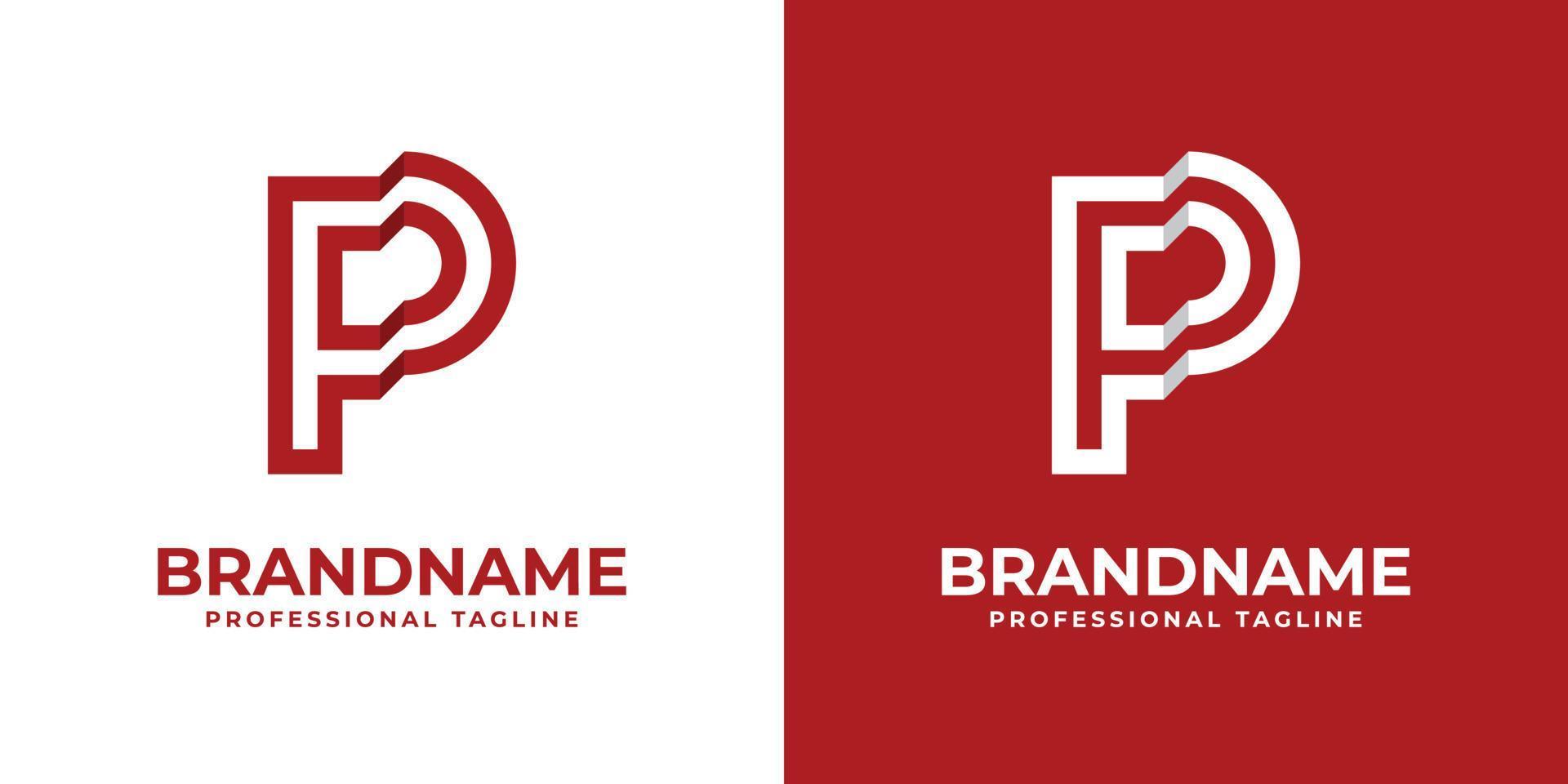 Modern Letter FP Logo, suitable for any business or identity with FP  PF initials. vector