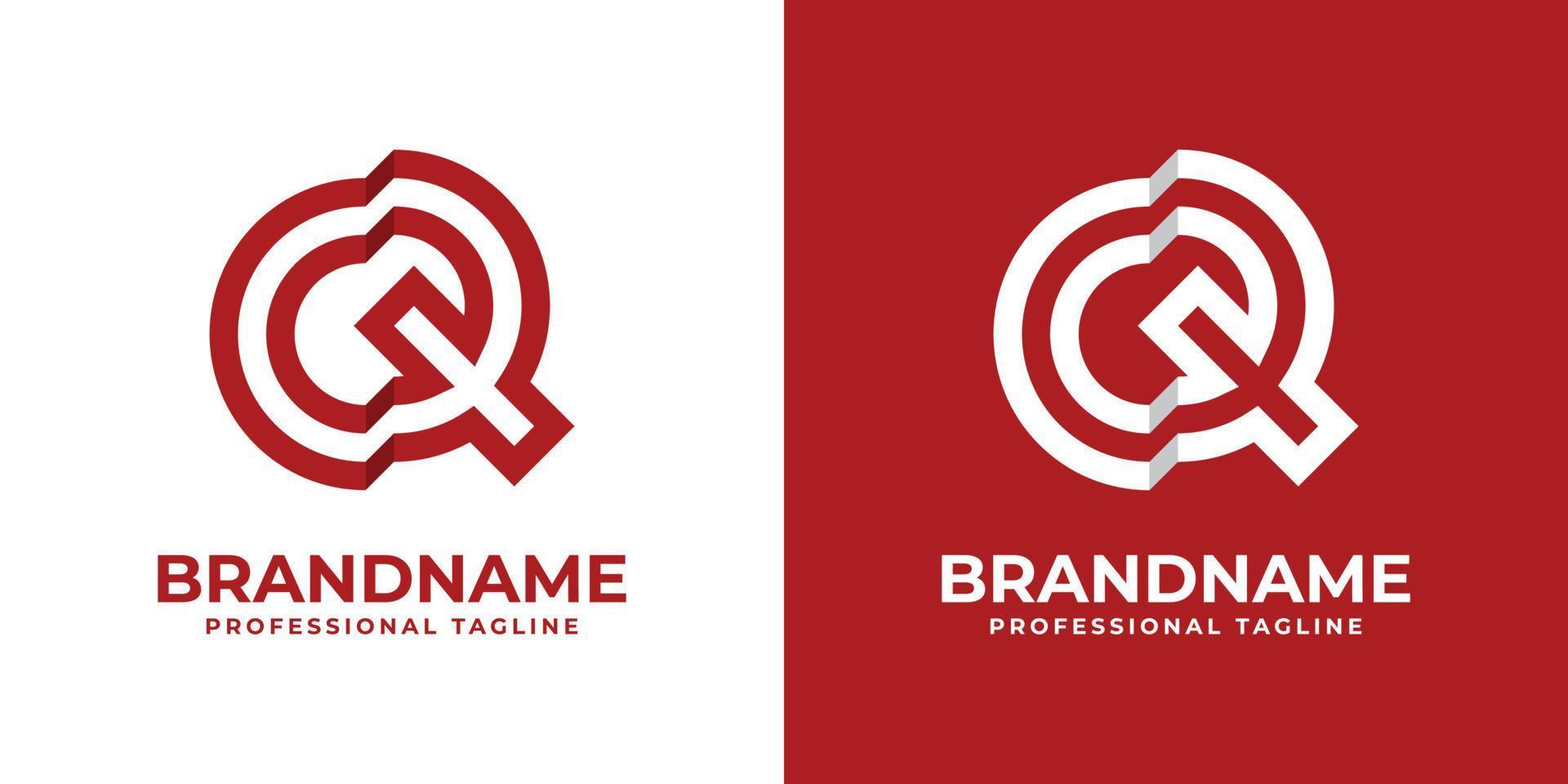 Modern Letter CQ Logo, suitable for any business or identity with CQ  QC initials. vector