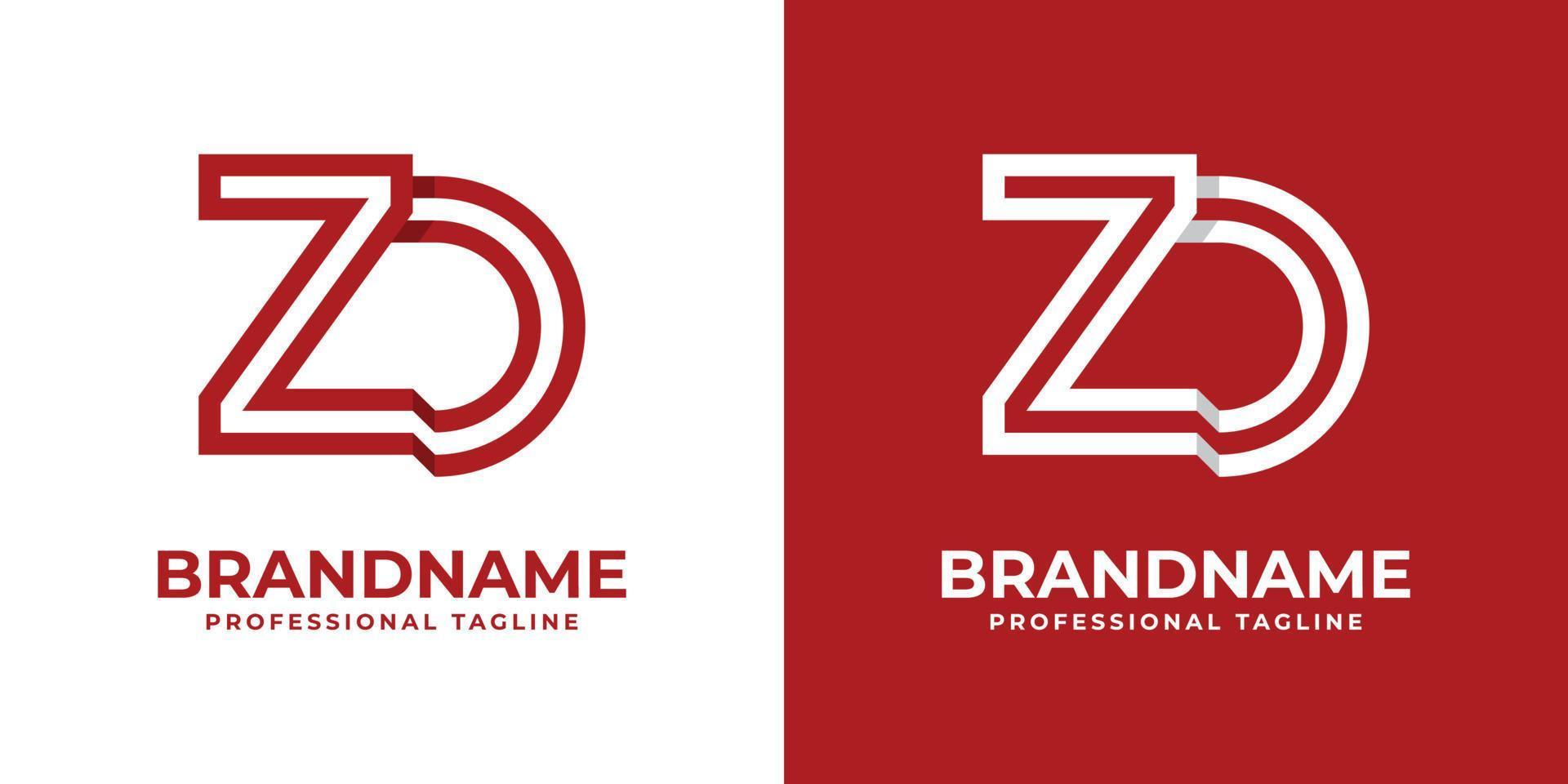 Modern Letter ZD Logo, suitable for any business or identity with ZD  DZ initials. vector