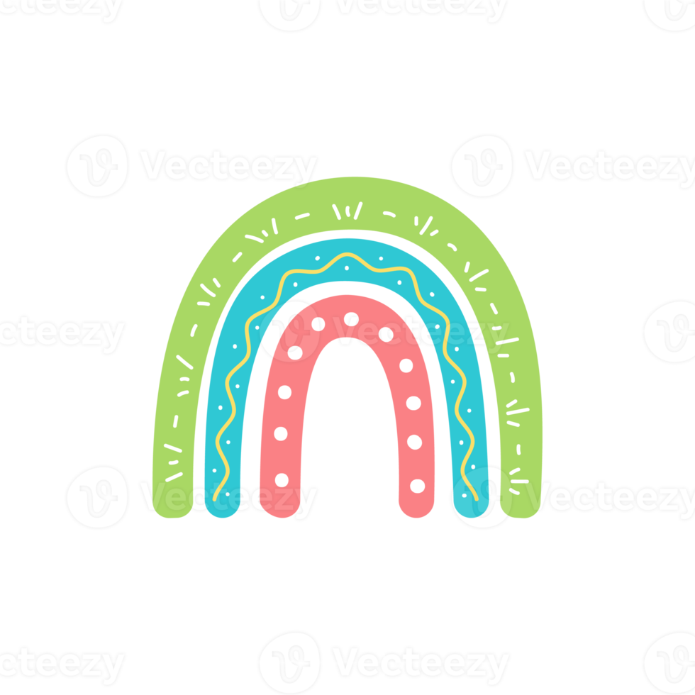boho rainbow. pastel hand painted rainbow for nursery wall decoration png