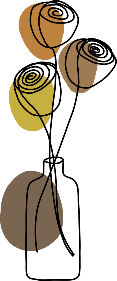 simplicity flower freehand continuous line drawing flat design. png