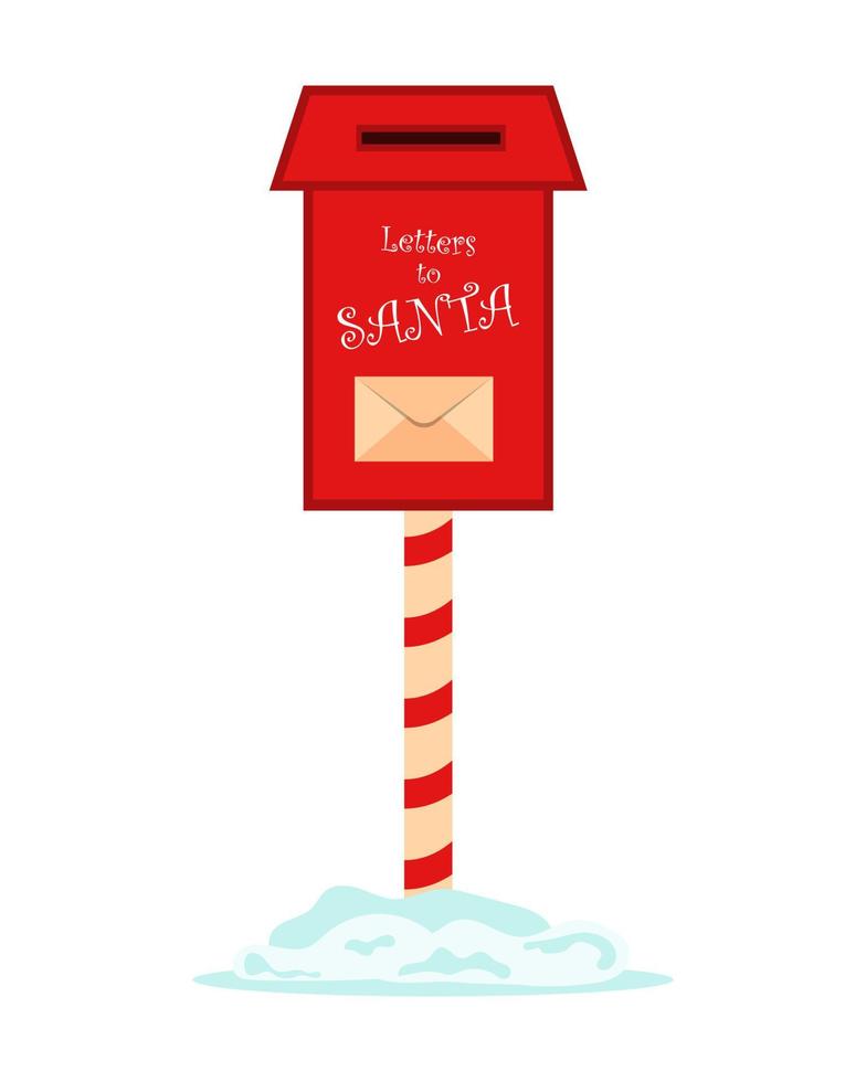 Santa's mailbox for letters with wishes. Vector illustration.