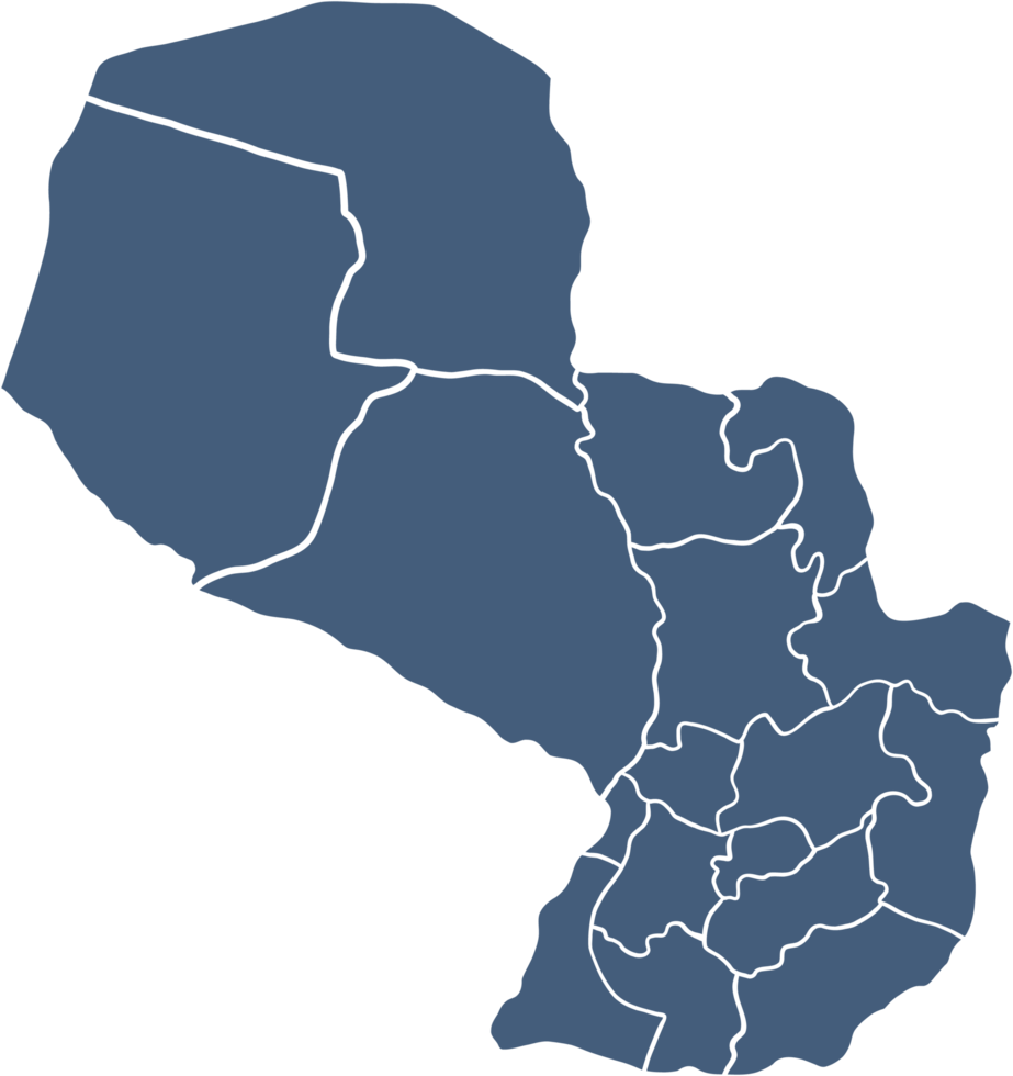 doodle freehand drawing of paraguay map. png