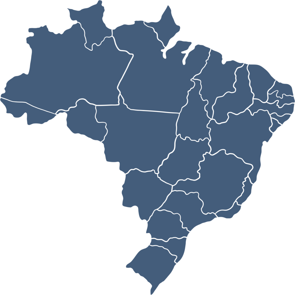 doodle desenho à mão livre do mapa do Brasil. png