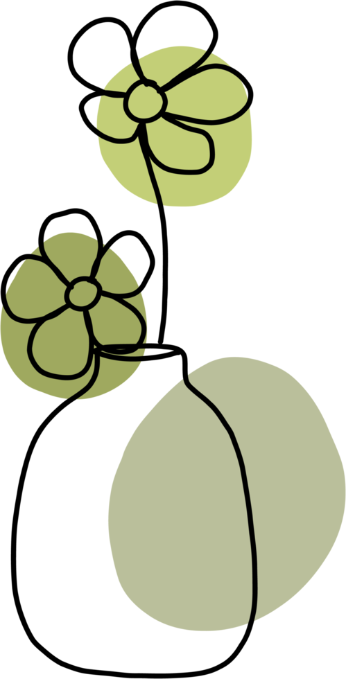 simplicity flower freehand continuous line drawing flat design. png