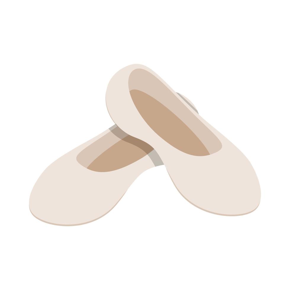 icono de zapatos de ballet blancos, estilo 3d isométrico vector