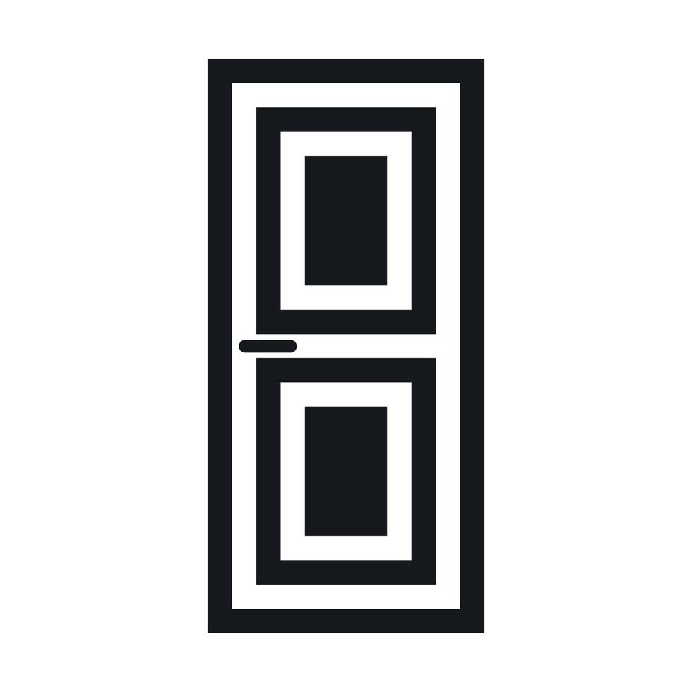 Door icon, simple style vector