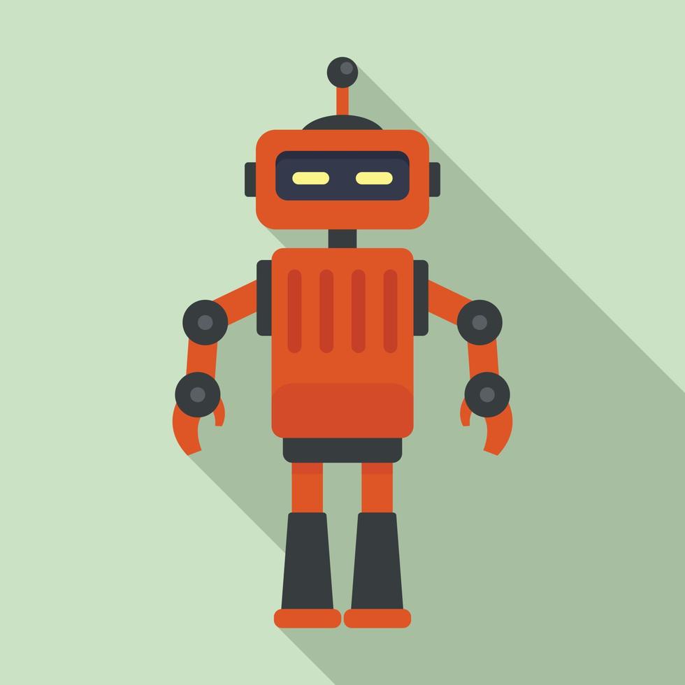 Mechanic robot icon, flat style vector