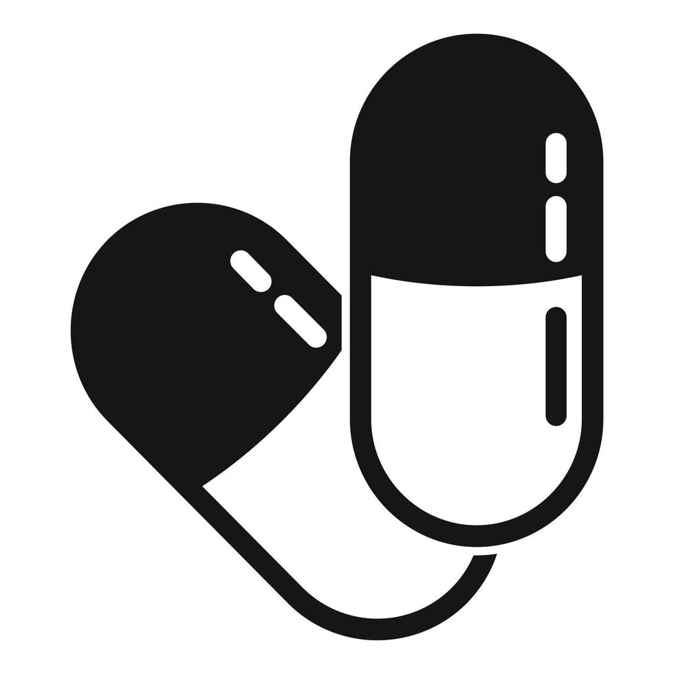 Medical capsule pills icon, simple style vector