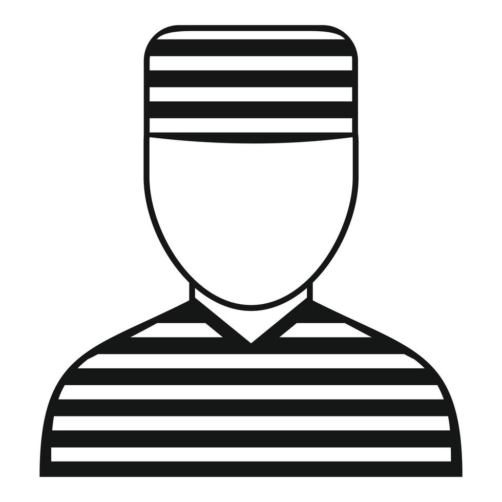 Prison man icon, simple style vector