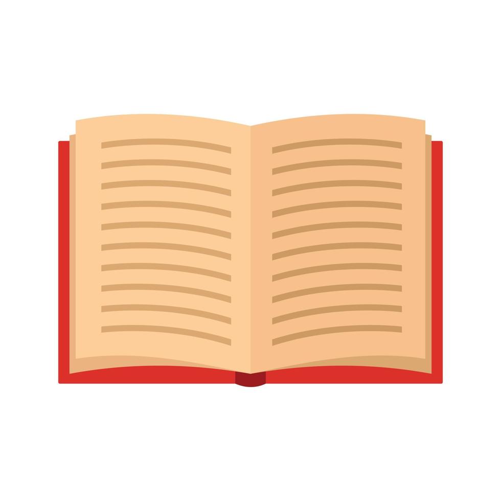 icono de libro abierto, estilo plano vector